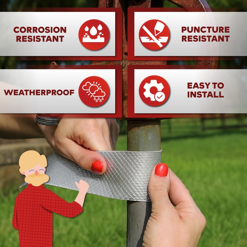 XFasten Super Waterproof Aluminum Butyl Tape, 4-Inch x 16-Foot, Aluminum Foil Tape with Butyl Rubber Adhesive for Window and Metal Roof Flashing, Patching and Gutter Leak Repair - Image 2